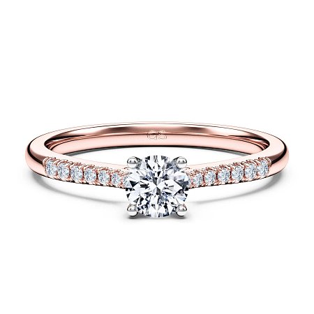 Petite Cathedral Claw Set Diamond Engagement Ring