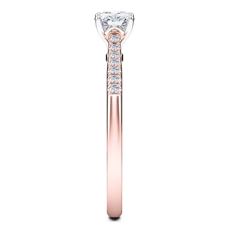 Petite Cathedral Claw Set Diamond Engagement Ring
