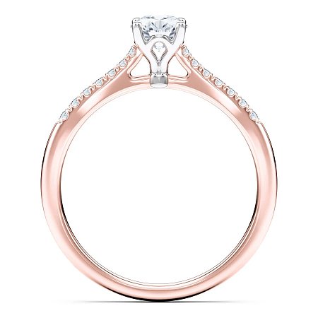 Petite Cathedral Claw Set Diamond Engagement Ring