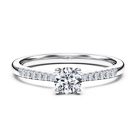 Petite Cathedral Claw Set Diamond Engagement Ring