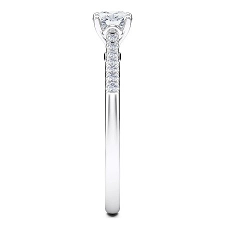 Petite Cathedral Claw Set Diamond Engagement Ring
