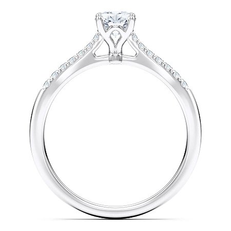Petite Cathedral Claw Set Diamond Engagement Ring