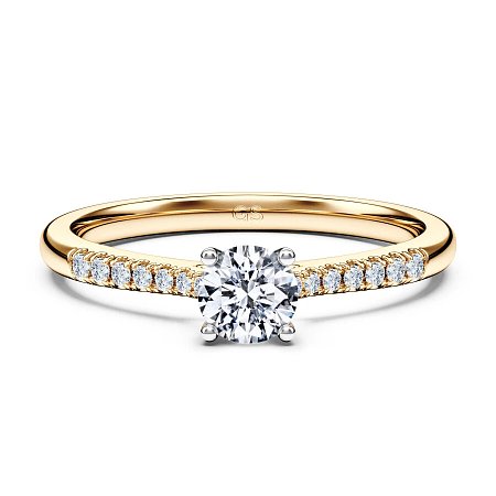 Petite Cathedral Claw Set Diamond Engagement Ring