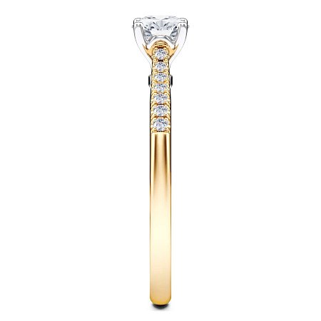 Petite Cathedral Claw Set Diamond Engagement Ring