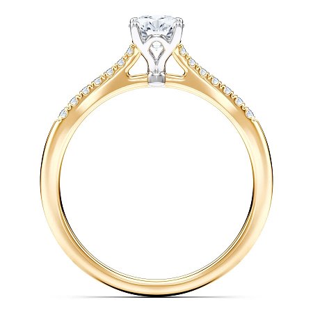 Petite Cathedral Claw Set Diamond Engagement Ring