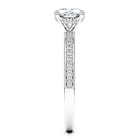 Ariel 1ct Round IGI LG Side Stones Diamond Engagement Ring