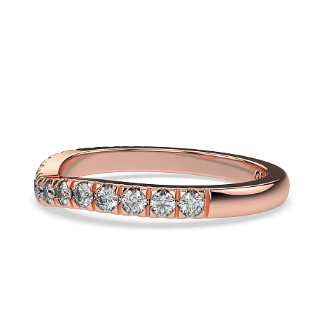 Curved Wedding Ring with Natural Diamonds 0.38ct Total Weight