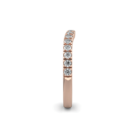 Curved Wedding Ring with Natural Diamonds 0.38ct Total Weight