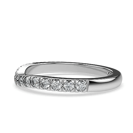 Curved Wedding Ring with Natural Diamonds 0.38ct Total Weight