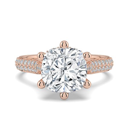 Cathedral Pave Set 6 Claws with Diamond Bridge
