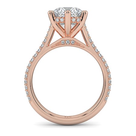 Cathedral Pave Set 6 Claws with Diamond Bridge