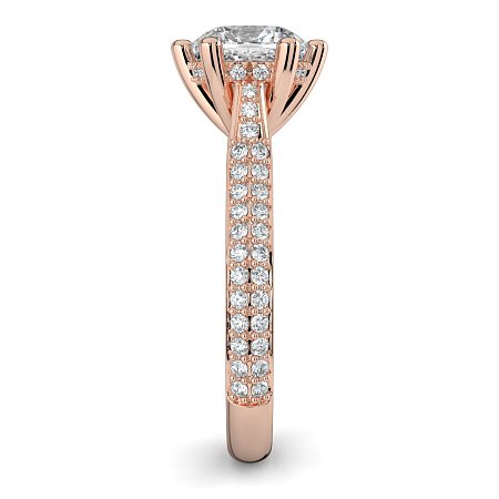 Cathedral Pave Set 6 Claws with Diamond Bridge