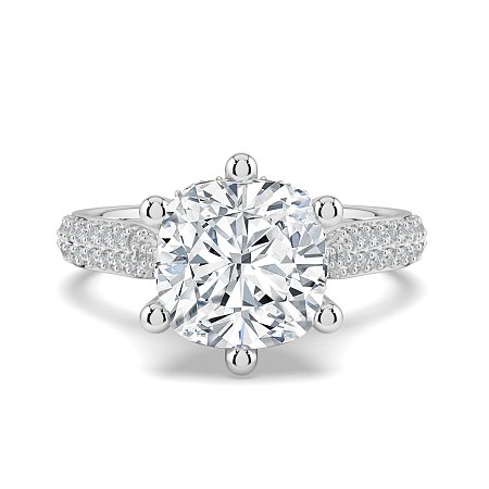 Cathedral Pave Set 6 Claws with Diamond Bridge