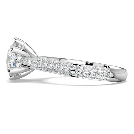 Cathedral Pave Set 6 Claws with Diamond Bridge