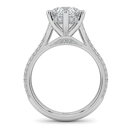 Cathedral Pave Set 6 Claws with Diamond Bridge