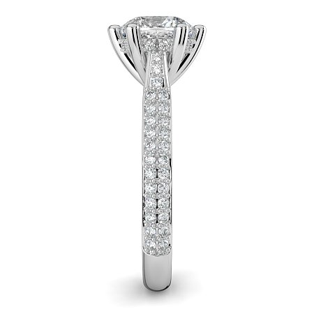 Cathedral Pave Set 6 Claws with Diamond Bridge