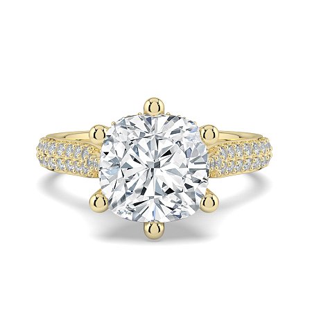 Cathedral Pave Set 6 Claws with Diamond Bridge