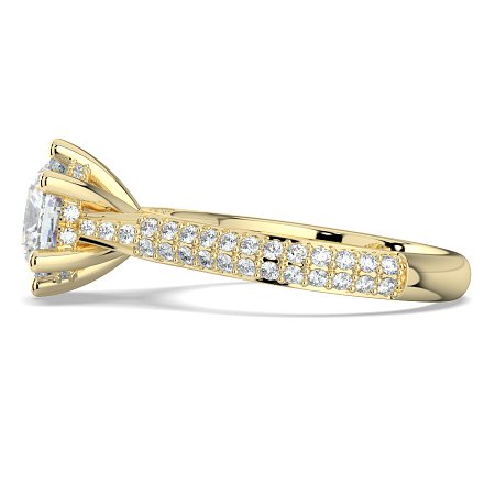 Cathedral Pave Set 6 Claws with Diamond Bridge