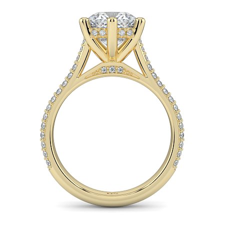 Cathedral Pave Set 6 Claws with Diamond Bridge