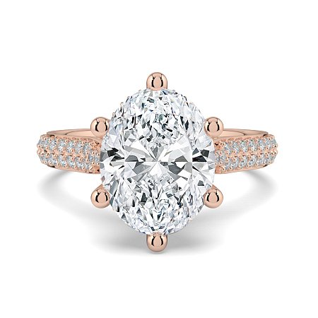 Cathedral Pave Set 6 Claws with Diamond Bridge
