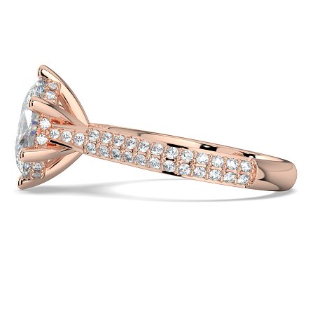 Cathedral Pave Set 6 Claws with Diamond Bridge