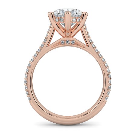 Cathedral Pave Set 6 Claws with Diamond Bridge