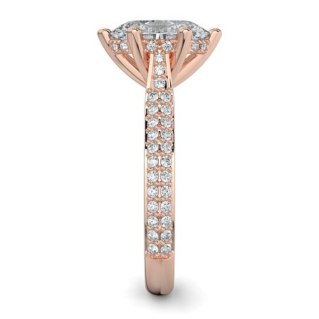 Cathedral Pave Set 6 Claws with Diamond Bridge