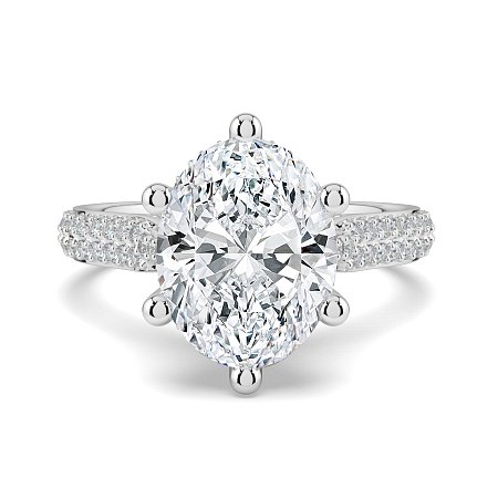 Cathedral Pave Set 6 Claws with Diamond Bridge