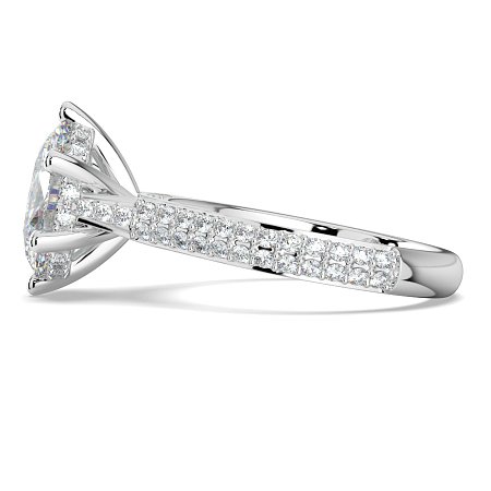 Cathedral Pave Set 6 Claws with Diamond Bridge