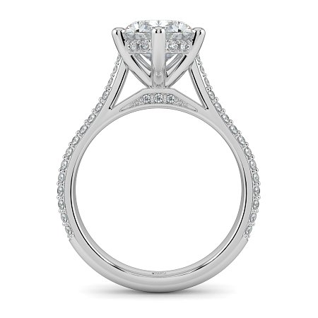 Cathedral Pave Set 6 Claws with Diamond Bridge