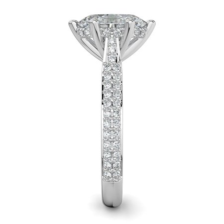Cathedral Pave Set 6 Claws with Diamond Bridge