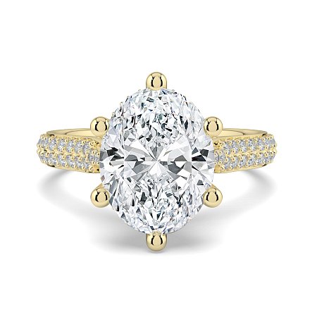 Cathedral Pave Set 6 Claws with Diamond Bridge