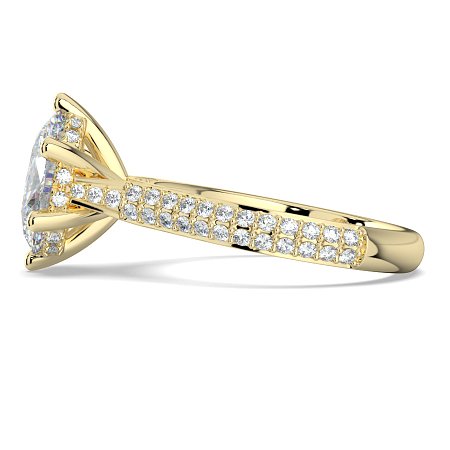 Cathedral Pave Set 6 Claws with Diamond Bridge