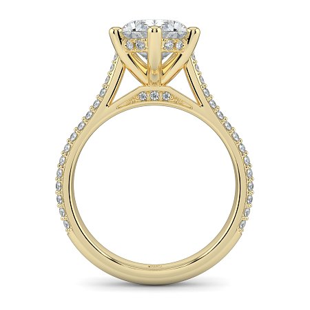 Cathedral Pave Set 6 Claws with Diamond Bridge