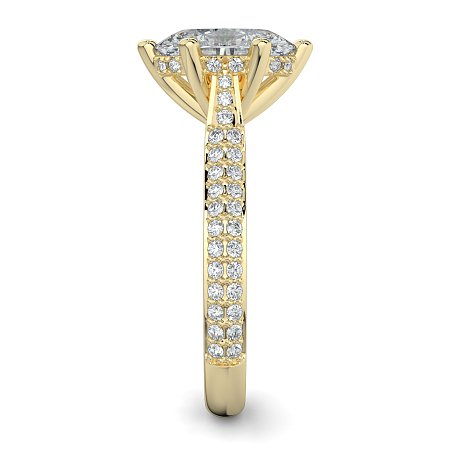 Cathedral Pave Set 6 Claws with Diamond Bridge