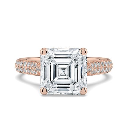 Cathedral Pave Set 6 Claws with Diamond Bridge