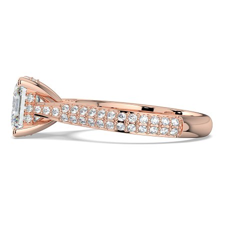 Cathedral Pave Set 6 Claws with Diamond Bridge