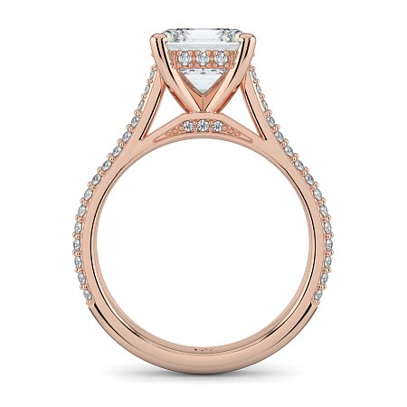 Cathedral Pave Set 6 Claws with Diamond Bridge