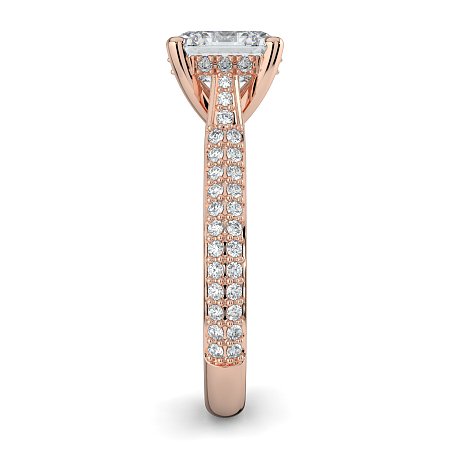 Cathedral Pave Set 6 Claws with Diamond Bridge