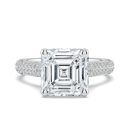 Cathedral Pave Set 6 Claws with Diamond Bridge