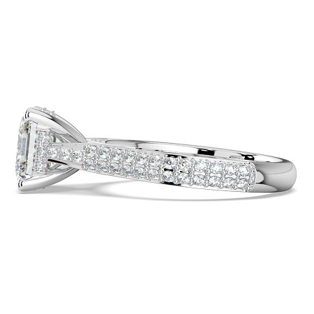 Cathedral Pave Set 6 Claws with Diamond Bridge