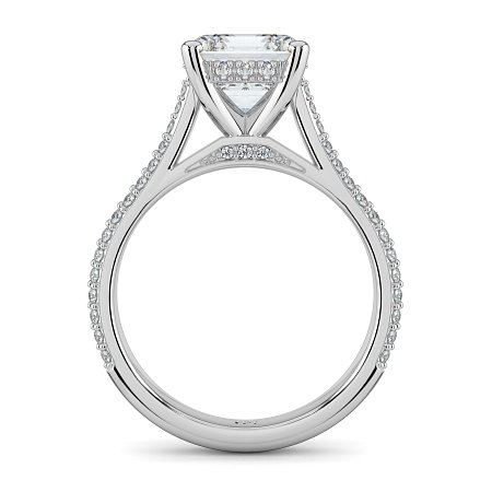 Cathedral Pave Set 6 Claws with Diamond Bridge