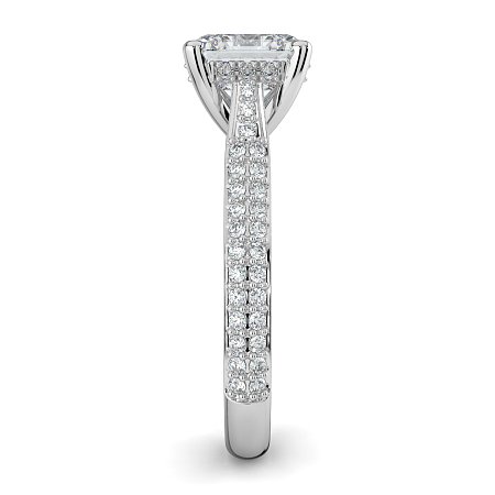 Cathedral Pave Set 6 Claws with Diamond Bridge