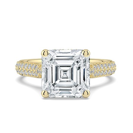 Cathedral Pave Set 6 Claws with Diamond Bridge