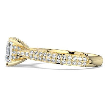 Cathedral Pave Set 6 Claws with Diamond Bridge