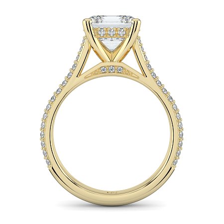 Cathedral Pave Set 6 Claws with Diamond Bridge