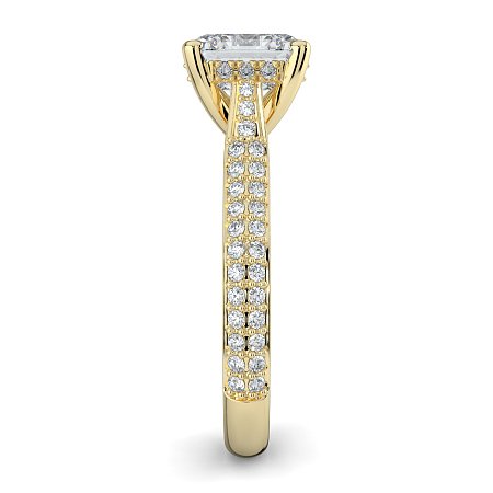Cathedral Pave Set 6 Claws with Diamond Bridge