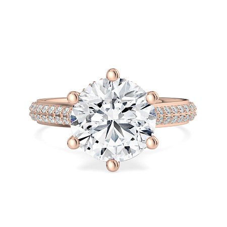 Cathedral Pave Set 6 Claws with Diamond Bridge