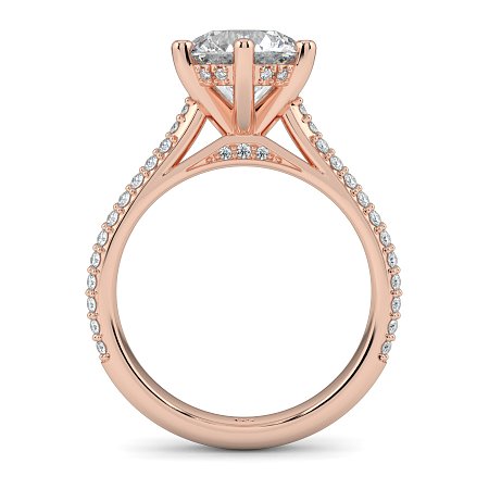 Cathedral Pave Set 6 Claws with Diamond Bridge