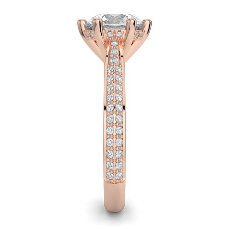 Cathedral Pave Set 6 Claws with Diamond Bridge